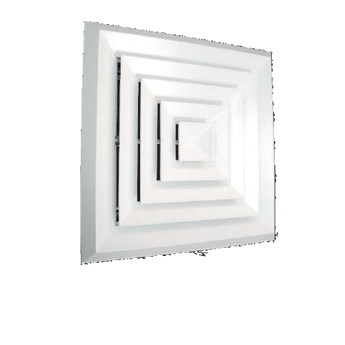 225.225 Bevel Edge 4Way Fixed Diffuser Metal White