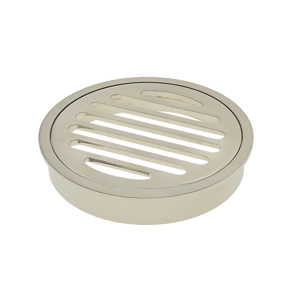 Floor Grate Round Brushed Nickel 100MM