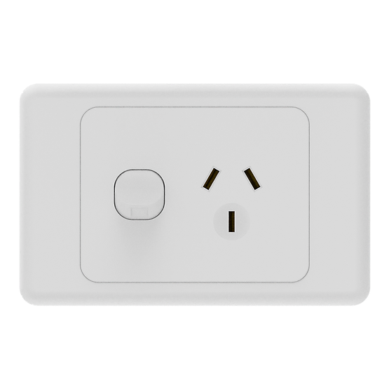 iSwitch - Base Series - Single Power Point 15A Horizontal