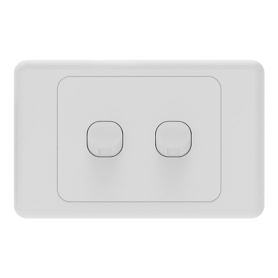 iSwitch - Base Series - 2 Gang Switch 10A Horizontal