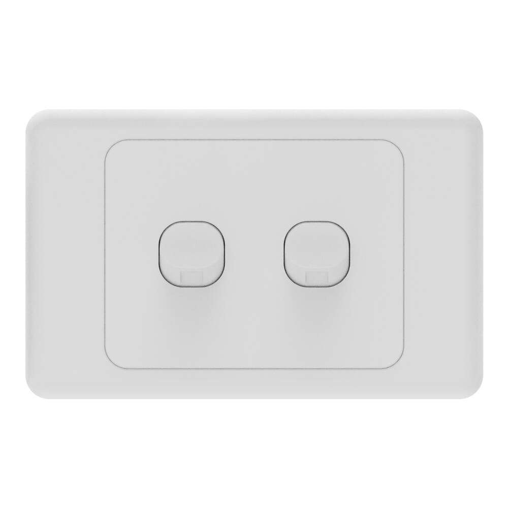 iTemp iSwitch Base 2 Gang Light Switch 10 A Horizontal - ISB210AH