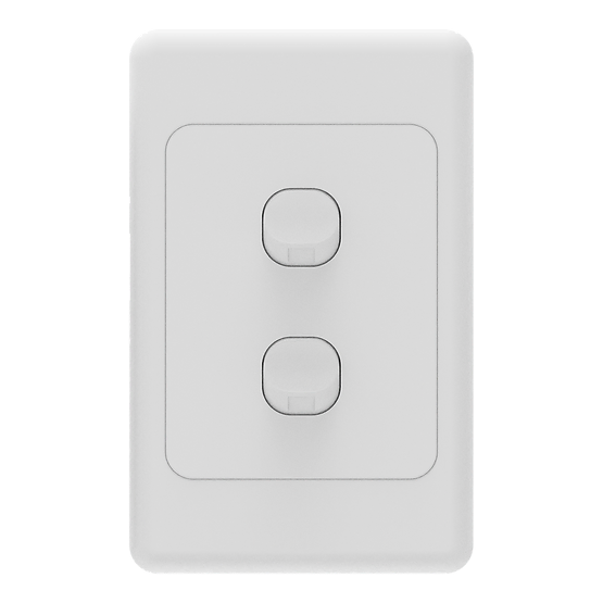 iSwitch - Base Series - 2 Gang Switch 10A Vertical