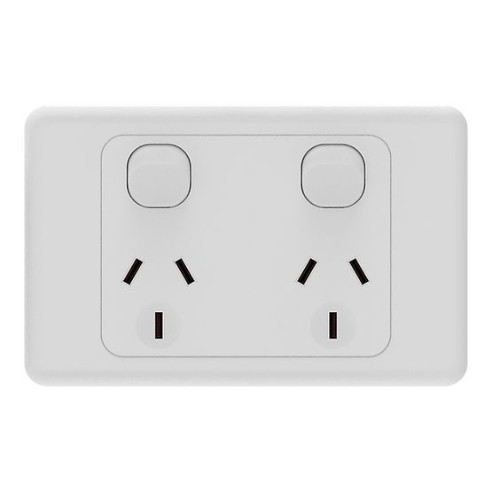 iSwitch - Base Series - Double Power Point 15A Horizontal
