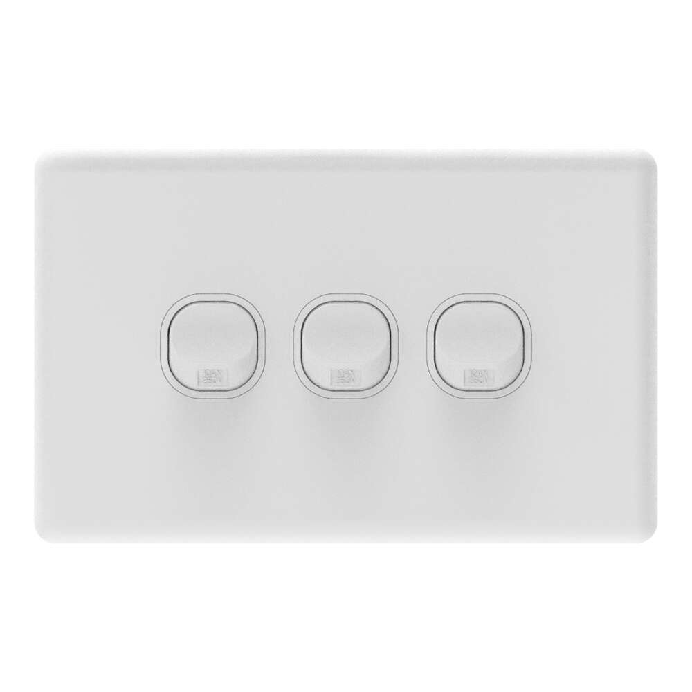 iTemp iSwitch Base 3 Gang Light Switch 10 A Horizontal - ISB310AH