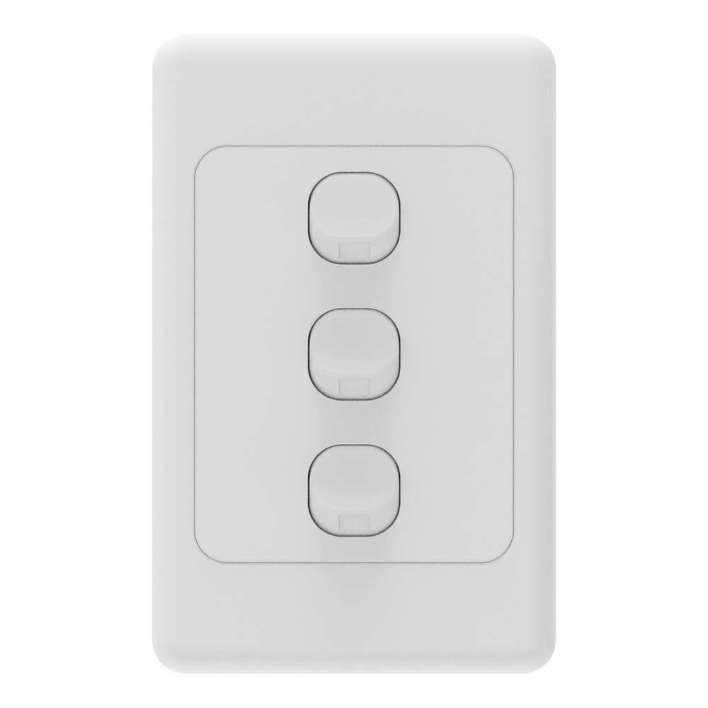 iTemp iSwitch Base 3 Gang Light Switch 10 A Vertical - ISB310AV