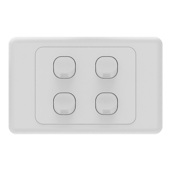 iSwitch - Base Series - 4 Gang Switch 10A Horizontal
