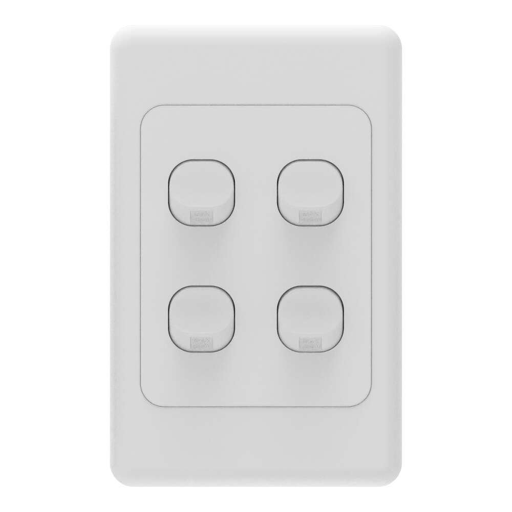 iTemp iSwitch Base 4 Gang Light Switch 10 A Vertical - ISB410AV