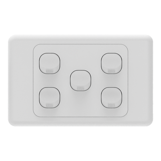 iSwitch - Base Series - 5 Gang Switch 10A Horizontal