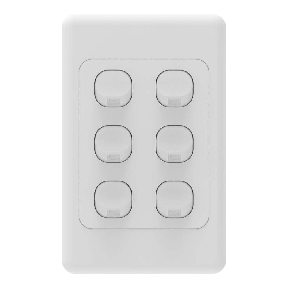 iTemp iSwitch Base 6 Gang Light Switch 10 A Vertical - ISB610AV