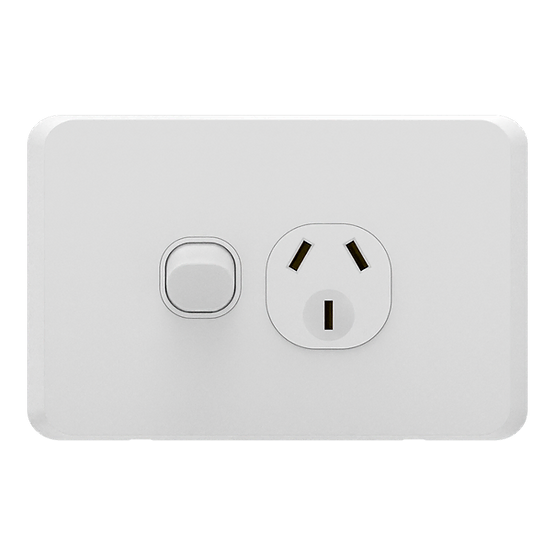 iSwitch - Edge Series - Single Power Point 10A Horiztonal