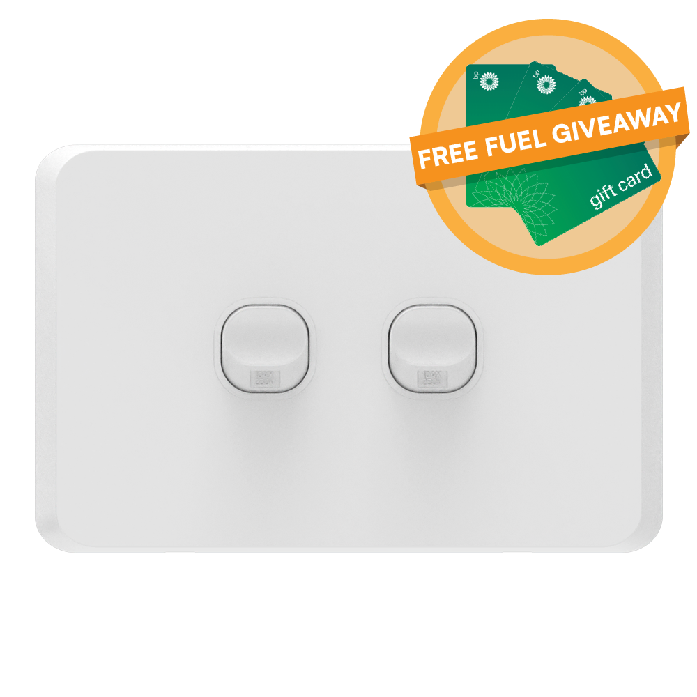 iSwitch - Edge Series - 2 Gang Switch 10A Horizontal