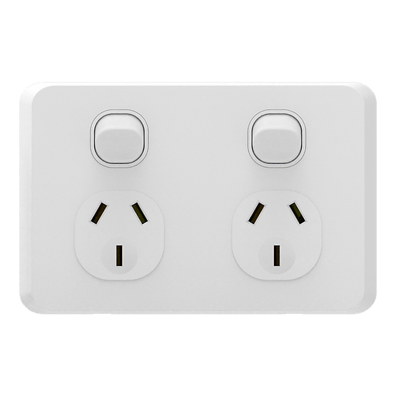 iSwitch - Edge Series - Double Power Point 10A Horiztonal