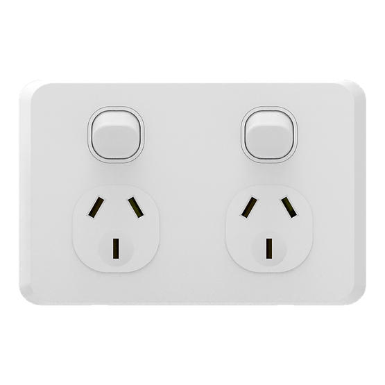 iSwitch - Edge Series - Double Power Point 10A Horiztonal