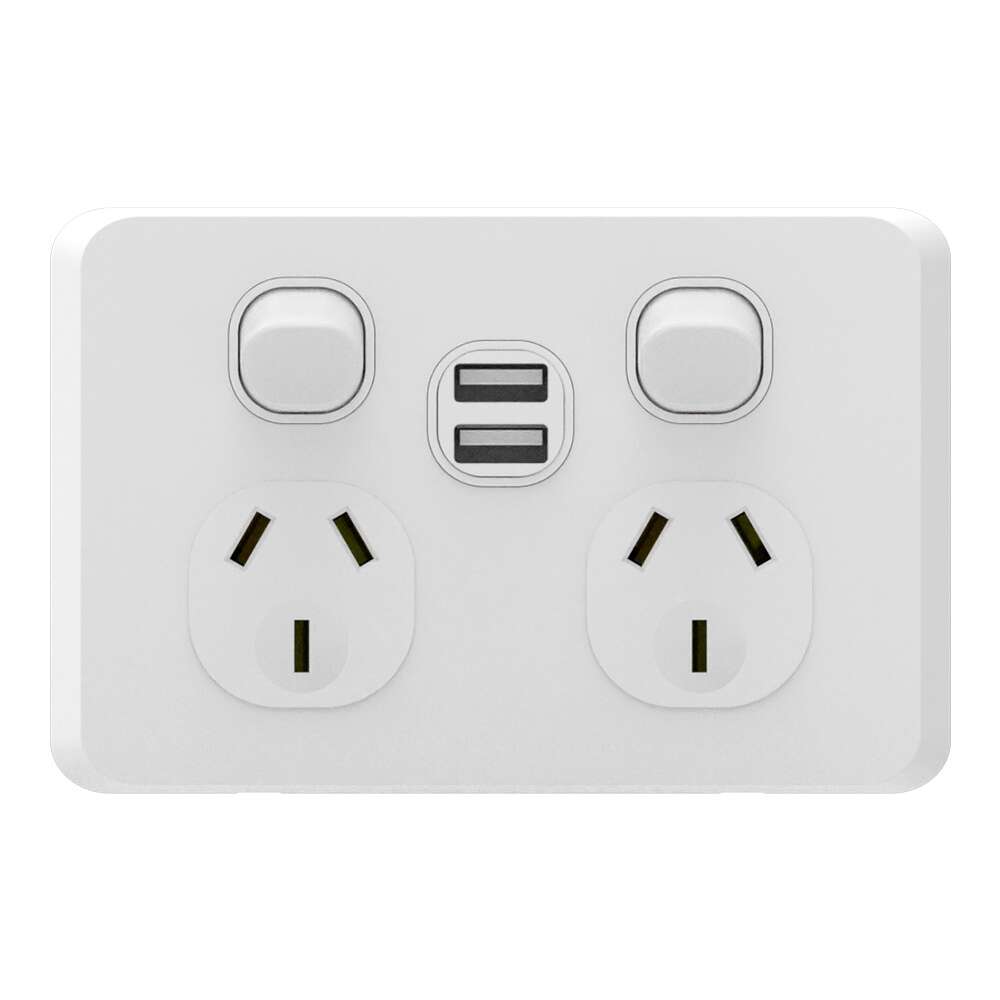 iTemp iSwitch Edge Double Power Point USB A+A 5 V / 2.1 A - ISE2PPUSBCC