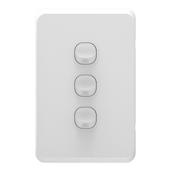 iSwitch - Edge Series - 3 Gang Switch 10A Vertical