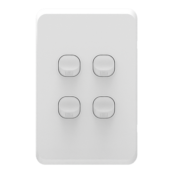 iSwitch - Edge Series - 4 Gang Switch 10A Vertical