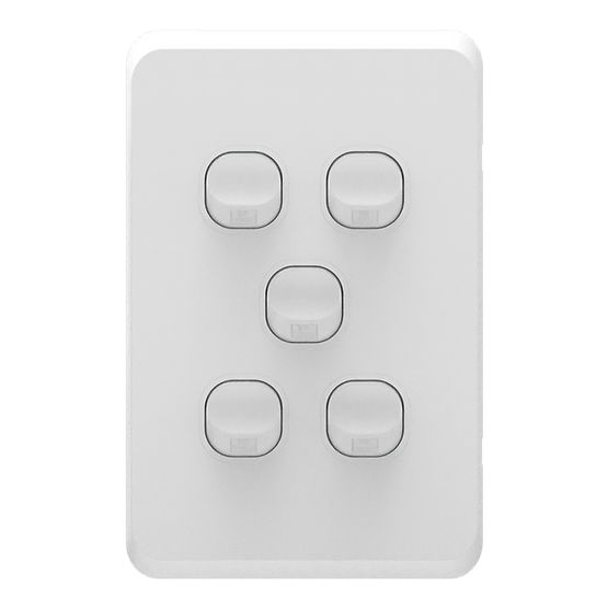 iSwitch - Edge Series - 5 Gang Switch 10A Vertical