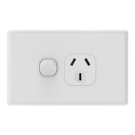 iSwitch - Prime Series - Single Power Point 15A Horizontal