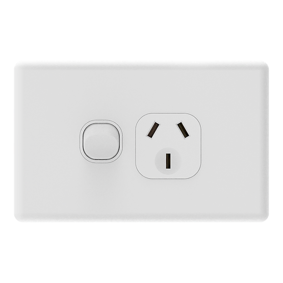 iSwitch - Prime Series - Single Power Point 15A Horizontal