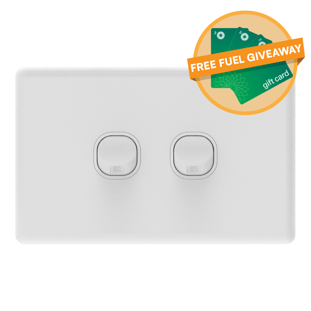 iSwitch - Prime Series - 2 Gang Switch 10A Horizontal