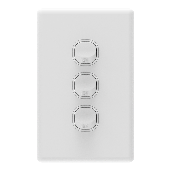 iSwitch - Prime Series - 3 Gang Switch 10A Vertical