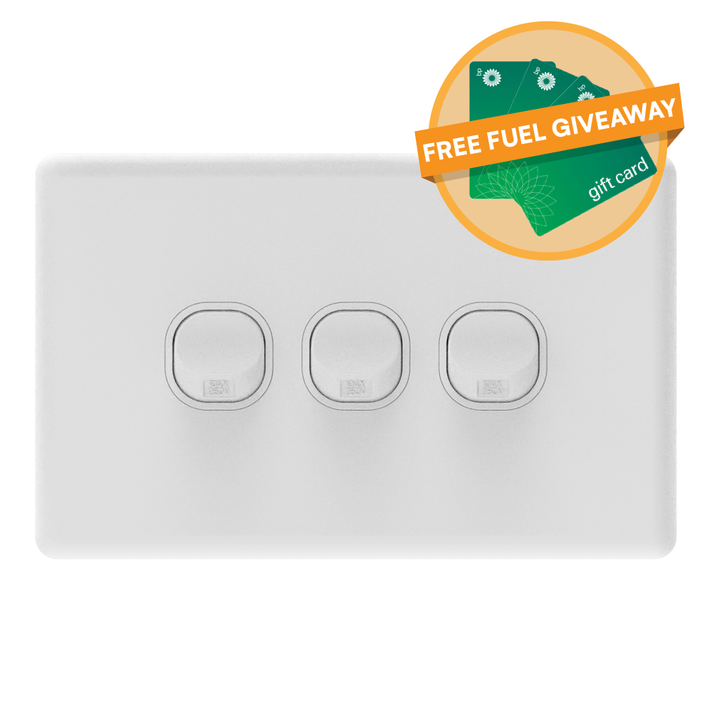 iSwitch - Prime Series - 3 Gang Switch 10A Horizontal