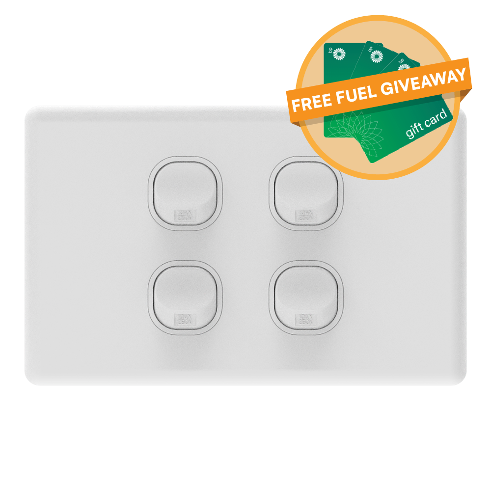 iSwitch - Prime Series - 4 Gang Switch 10A Horizontal