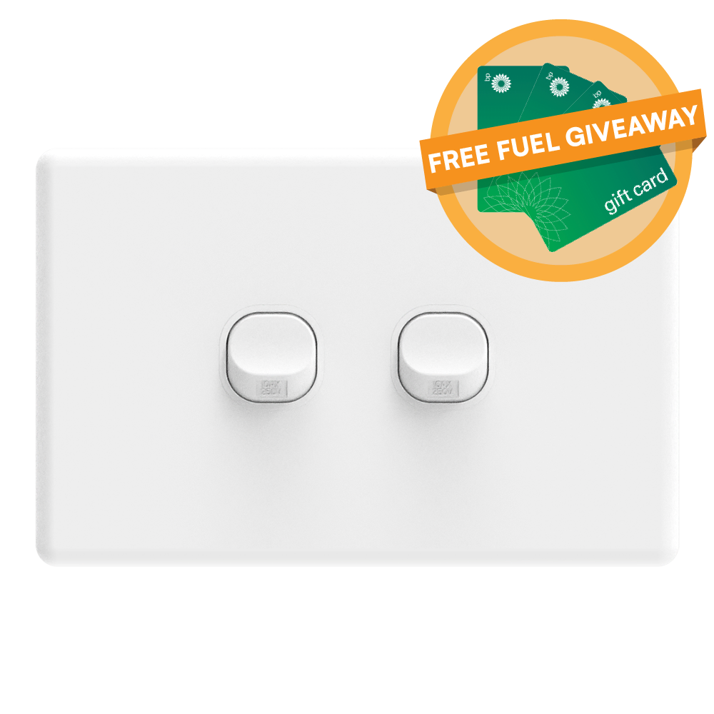 iSwitch - Trim Series - 2 Gang Switch 10A Horizontal