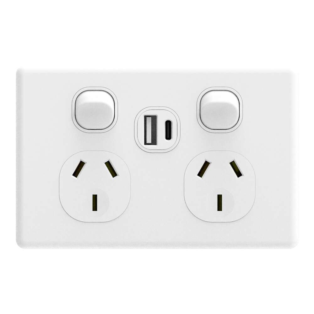 iTemp iSwitch Trim Double Power Point USB A+C 5 V / 2.1 A - IST2PPUSBCA