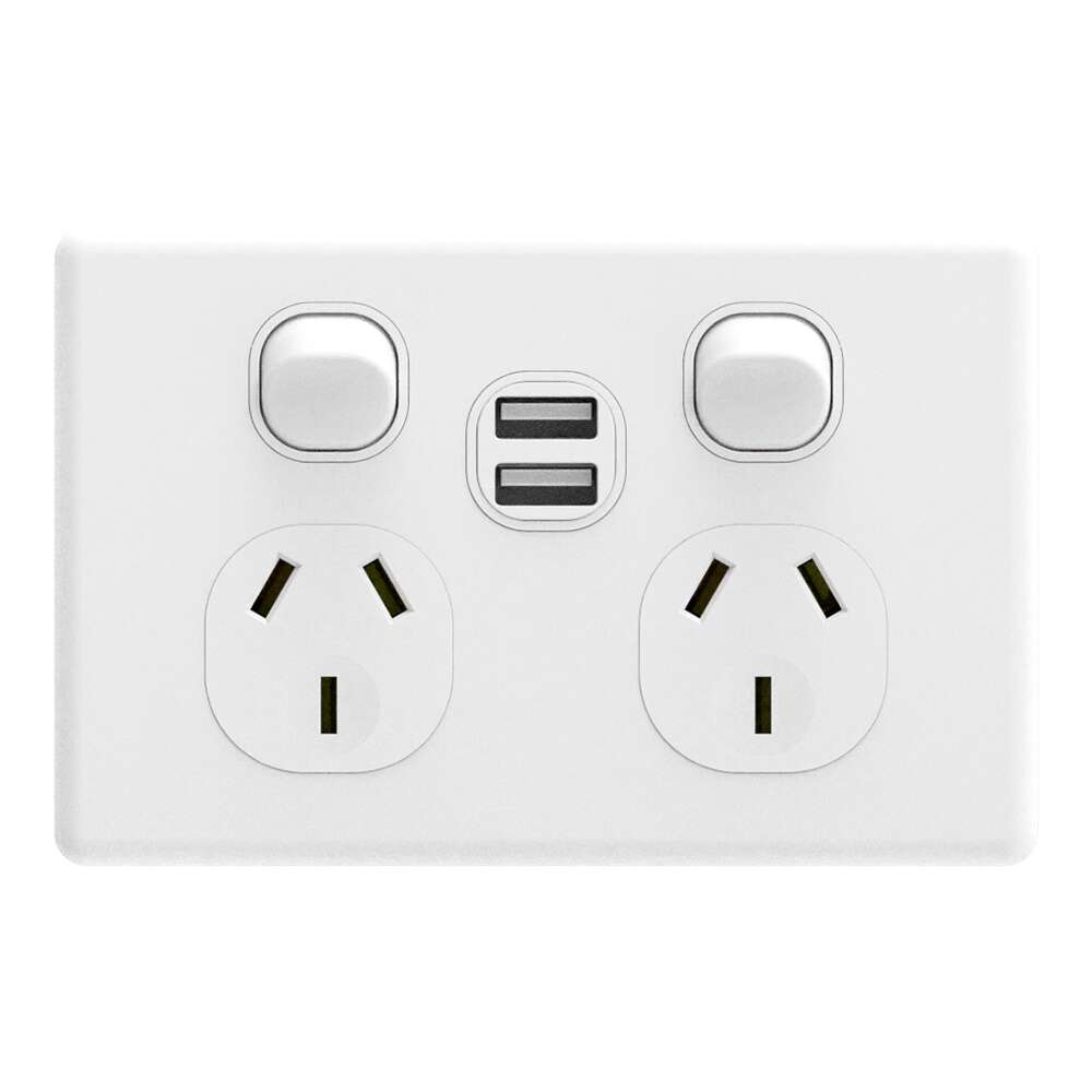iTemp iSwitch Trim Double Power Point USB A+A 5 V / 2.1 A - IST2PPUSBCC