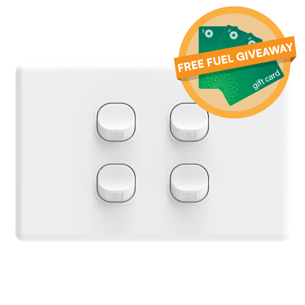 iSwitch - Trim Series - 4 Gang Switch 10A Horizontal