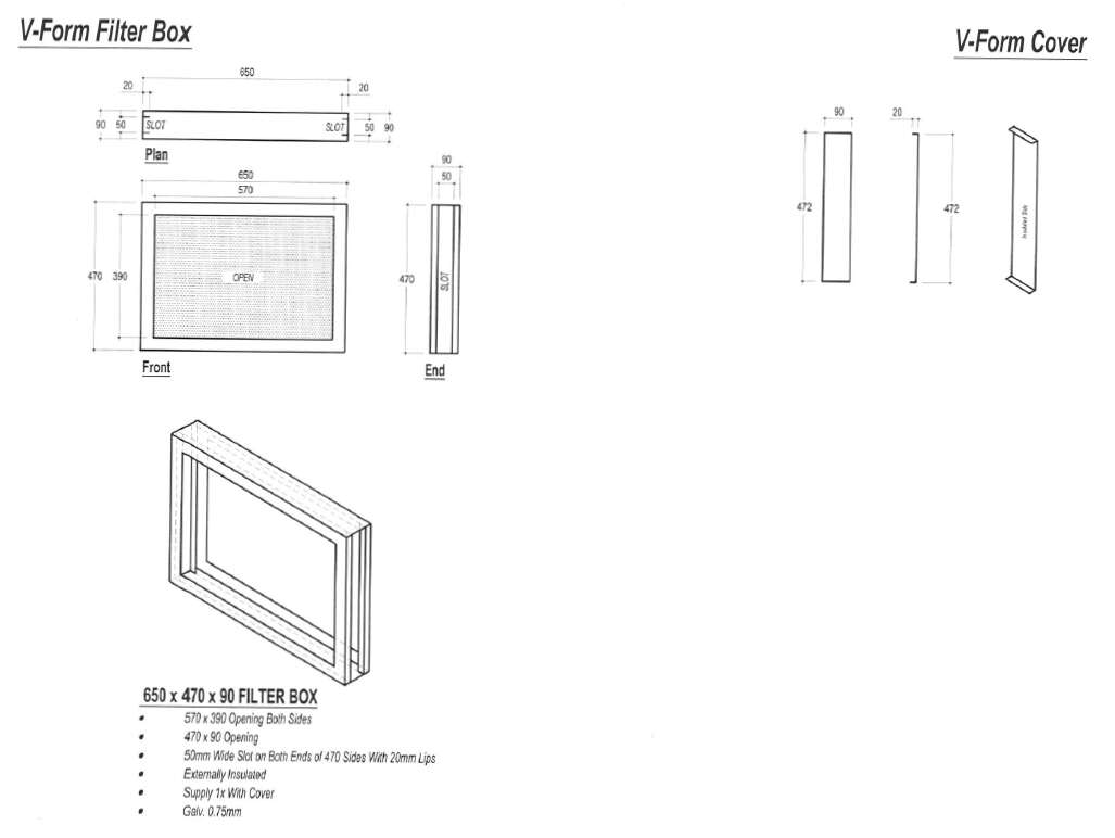 V>Form Filter Box 650 x 470 x 90 > 2 Items