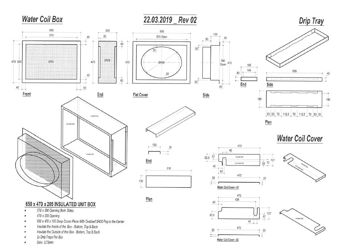 635.185 Water Coil, 7 Pts, Box, Cover/Pop, U>Chan