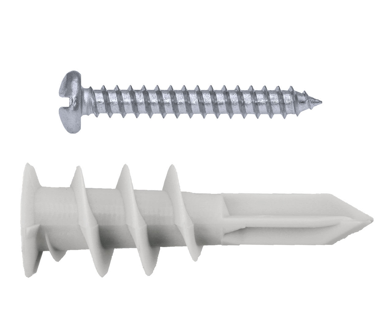 Iccons - Nylon Self Drilling Wall Anchor Drill Point With Screw Pack of 100