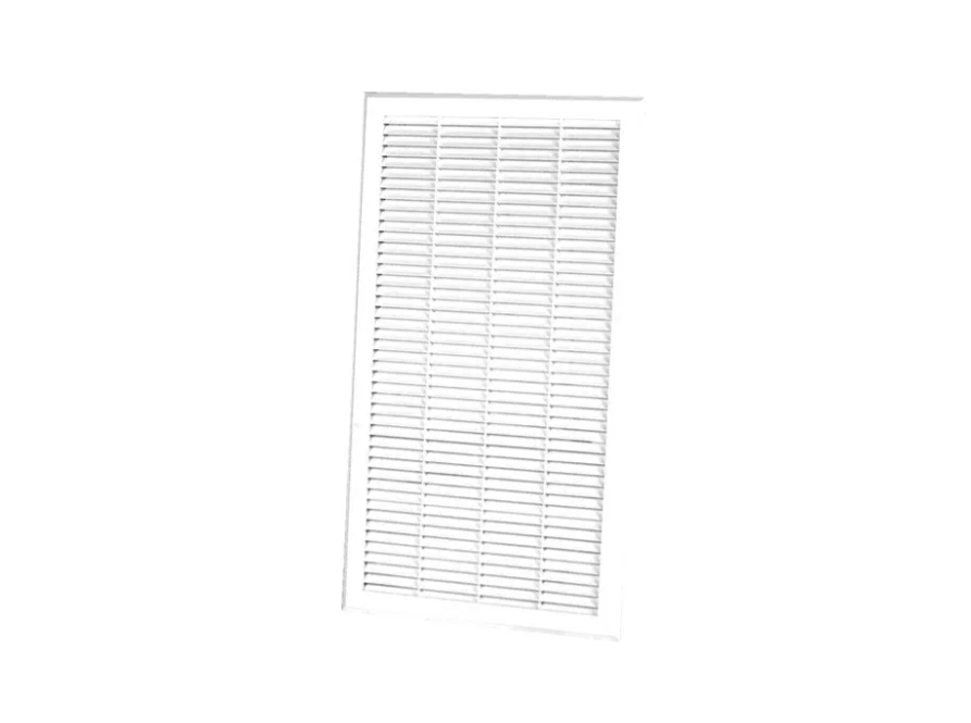350.900 Plastic Louvre Return Air Grille White c/w Plaster Install Frame