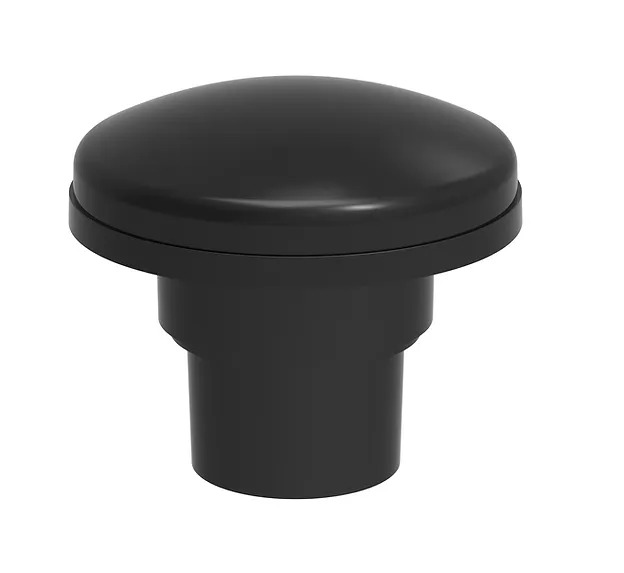 Omega Corrugated vent 6 inch  black - ROUND FLASHING CORRUGATED BAL RATED EXHAUST VENT