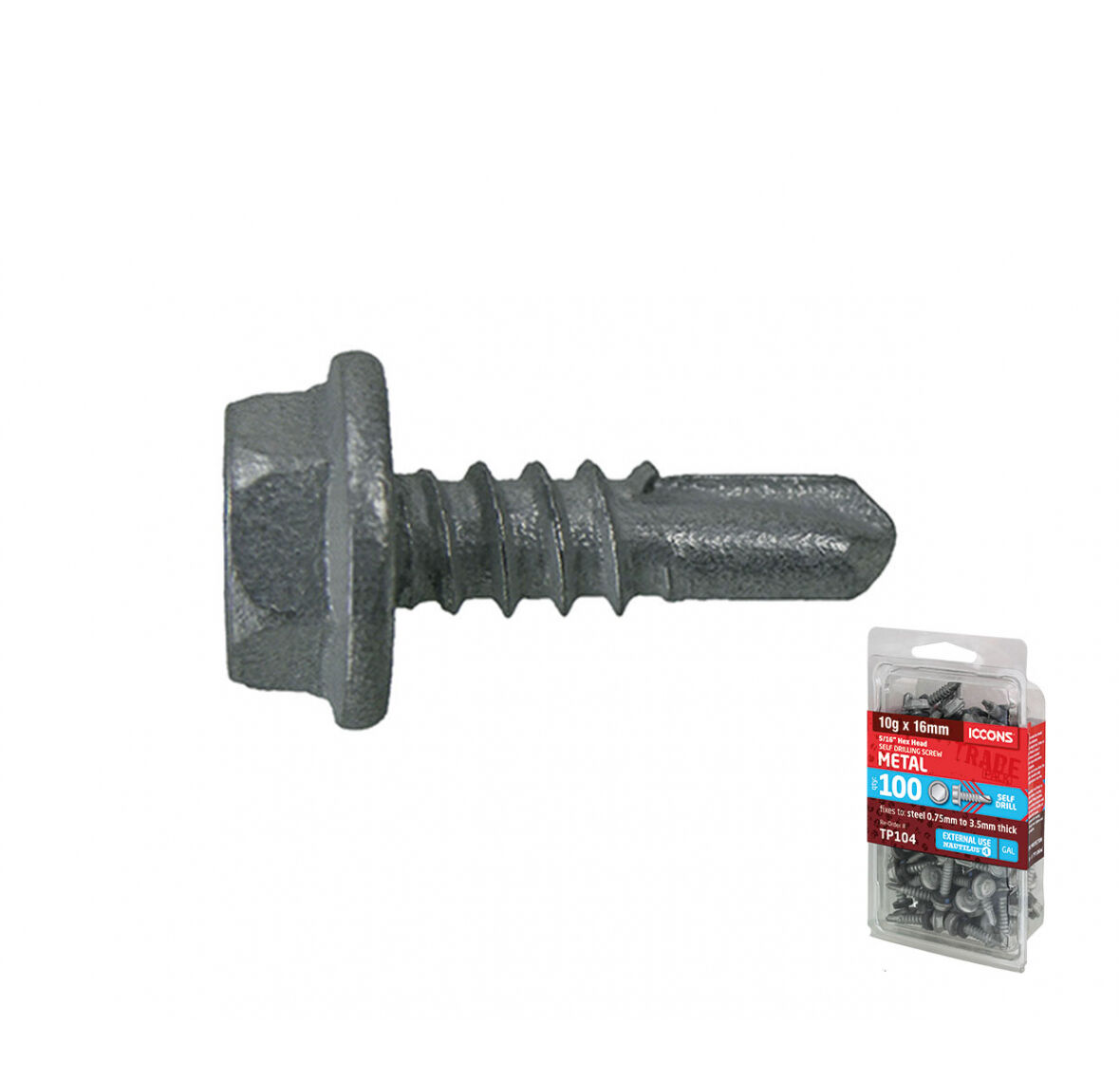 Iccons - SD Hex Coarse Washered C4 12-14 X 20 Trade - Pack of 50