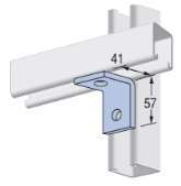 Unistrut Angle Fitting 90° > HDG | 41 x 57mm | HDG