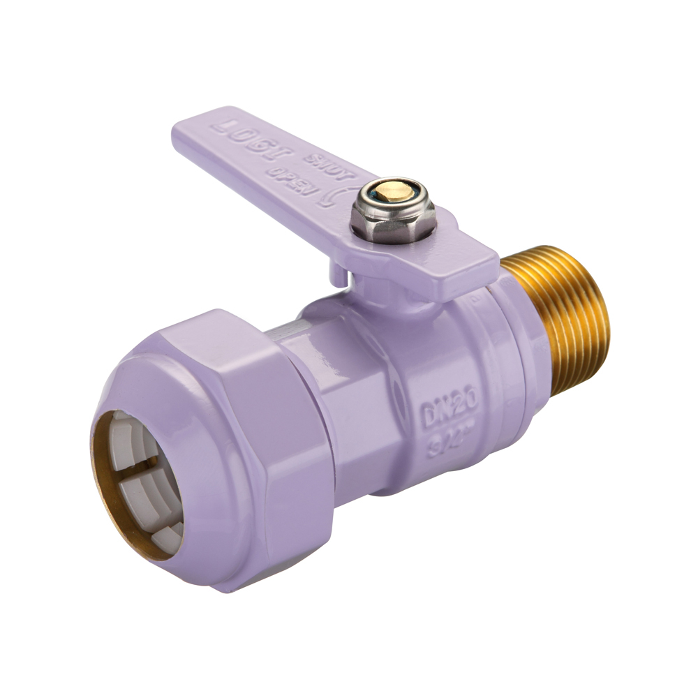 Watermarked Ball Valve Brass 25MI X 32PE Lilac